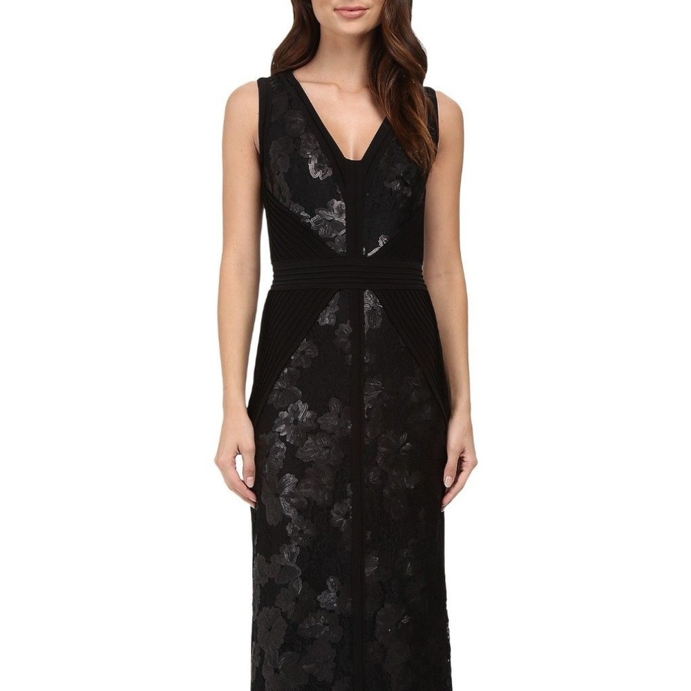 Calvin-Klein-V-Neck-Jersey-Sequin-Gown